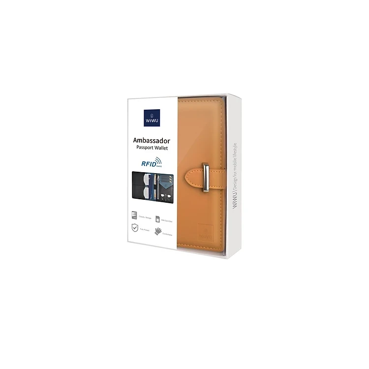WiWU Ambassador PU Leather RFID Passport Wallet