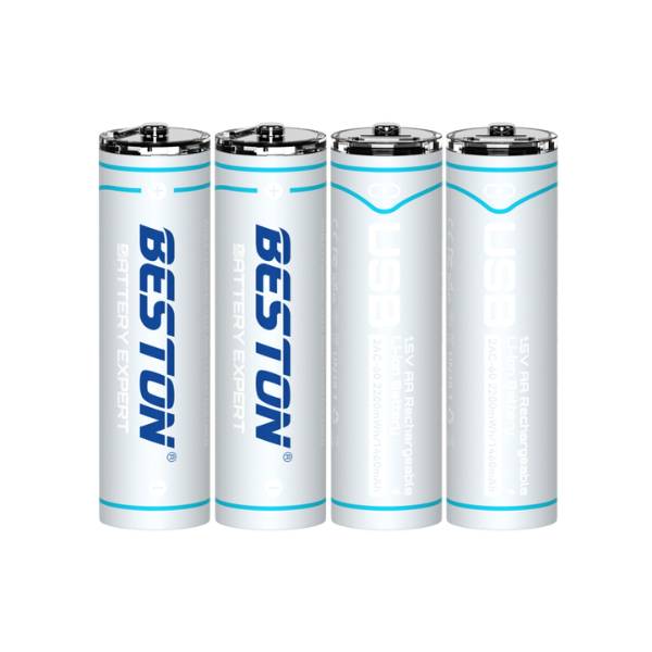 Beston AA 2200mAh 4PCS Lithium Rechargeable Battery 1.5V (Type-C Port)