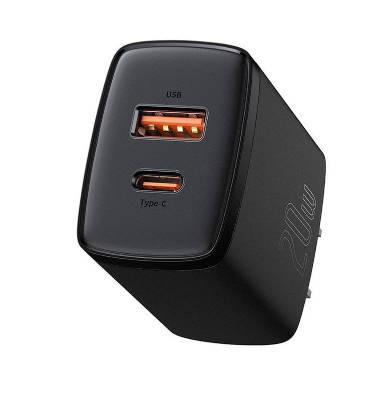 Baseus 20W Compact Super Quick Charger Dual Port U+C 20W