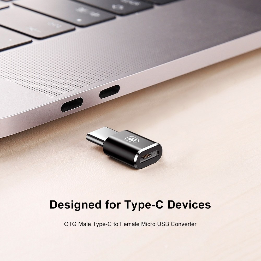 BASEUS MINI USB FEMALE TO TYPE-C MALE OTG ADAPTER CONVERTER